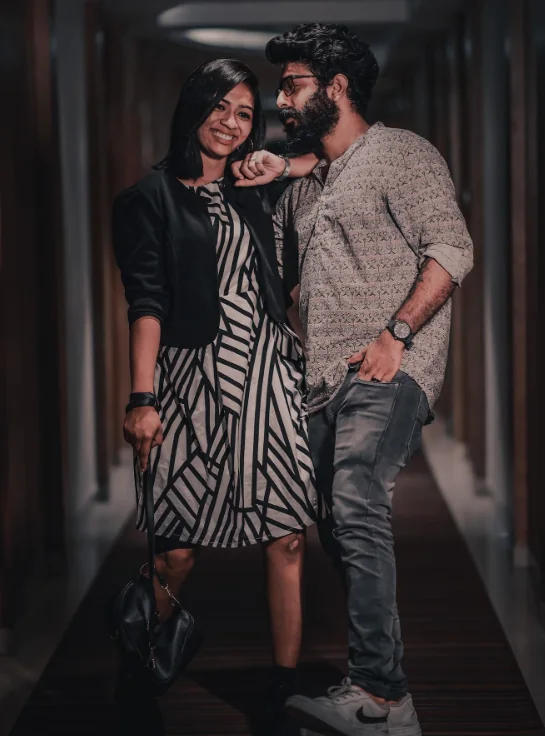 Aleena Gilbert and Althaf P Rasheed at a portrait shoot